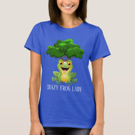Funny Crazy Frosch Lady fügt Text hinzu T-Shirt