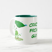 Funny Crazy Frosch Typ hinzufügen Zweifarbige Tasse (Vorderseite Links)