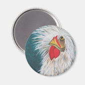 Funny Crazy Hair Chicken Magnet (Vorderseite/Rückseite)