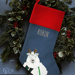 Funny Crazy Holiday Sheep | Blau Weihnachtsstrumpf