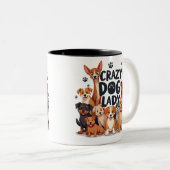Funny Crazy Hund Tasse Kaffeeliebhaber Geschenktop (VorderseiteRechts)