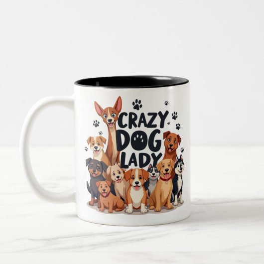 Funny Crazy Hund Tasse Kaffeeliebhaber Geschenktop (Links)