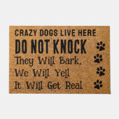 Funny Crazy Hunde leben hier Haustier Hund Lover Fußmatte (Vorderseite)