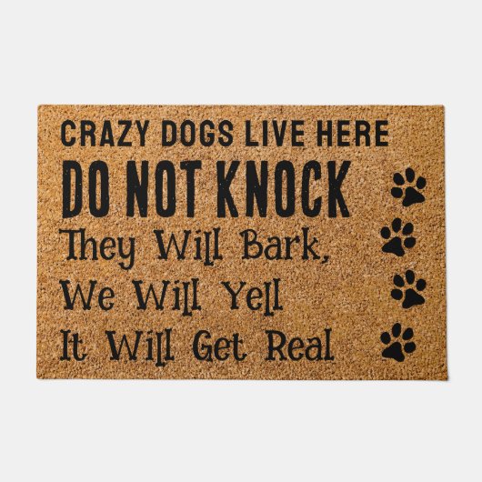 Funny Crazy Hunde leben hier Haustier Hund Lover Fußmatte (Vorderseite)