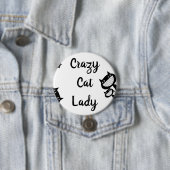 Funny Crazy Katzenknopf Button (Beispiel)