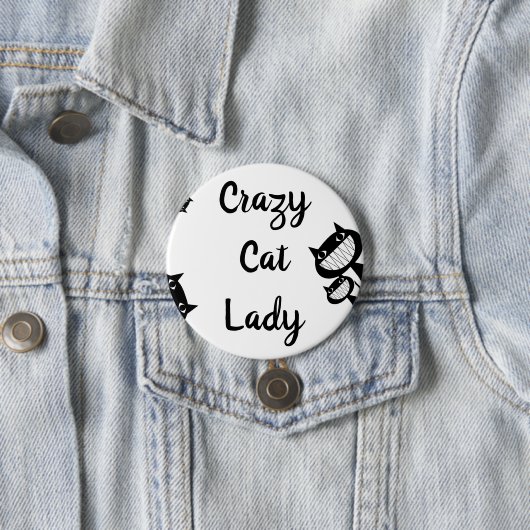 Funny Crazy Katzenknopf Button (Beispiel)