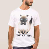 Funny Crazy Katzenmann T-Shirt (Vorderseite)