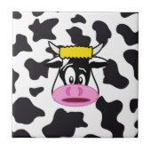 Funny Crazy Kuh Bull auf Milchkuh Print Muster Fliese (Vorderseite)