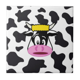 Funny Crazy Kuh Bull auf Milchkuh Print Muster Fliese