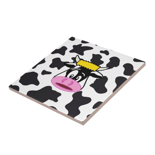 Funny Crazy Kuh Bull auf Milchkuh Print Muster Fliese (Seite)