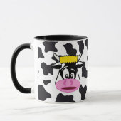 Funny Crazy Kuh Bull auf Milchkuh Print Muster Tasse (Links)