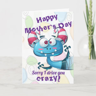 Funny Crazy Mother Day Karte