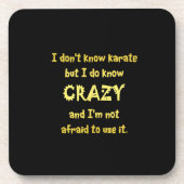 Funny Crazy oder Karate Joke Getränkeuntersetzer (Vorderseite)