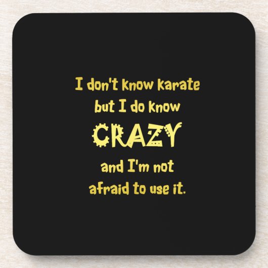 Funny Crazy oder Karate Joke Getränkeuntersetzer (Vorderseite)