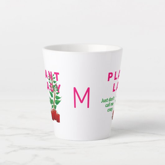 Funny CRAZY PFLANZE LADY Monogram Milchtasse (Vorderseite)