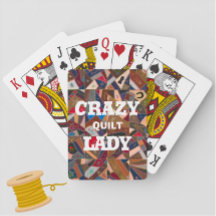 Funny "Crazy Quilt Lady" Vintages Patchwork Quilt