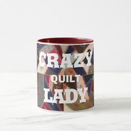 Funny "Crazy Quilt Lady" Vintages Patchwork Quilt Tasse