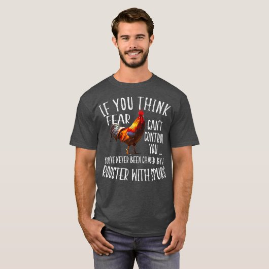 Funny Crazy Rooster Chicken Farm T-Shirt (Vorne ganz)