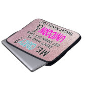 Funny Crazy Unicorn Zitat Pink Spaß Laptopschutzhülle (Vorne Knopf)