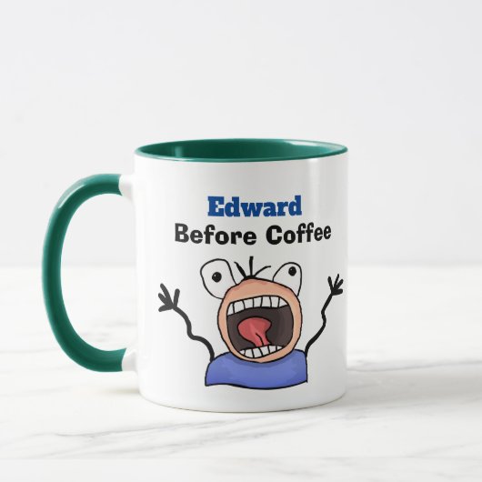 Funny Crazy vor & nach dem Kaffee Tasse (Links)