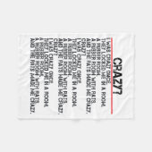 Funny Crazy war ich verrückt, einmal Meme Crazy wa Fleecedecke (Vorderseite (Horizontal))