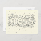 Funny Creative Family Mess Textlinie Zeichne Kunst Postkarte (Vorne/Hinten)