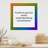 Funny Creative Genius Housekeeper Regenbogenposter Poster (Küche)
