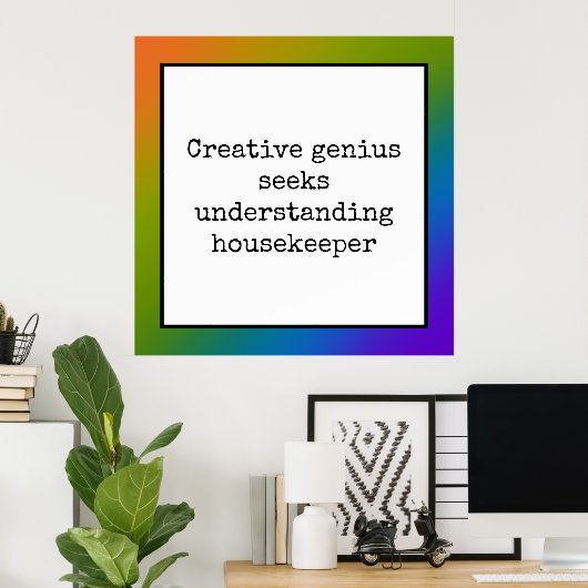 Funny Creative Genius Housekeeper Regenbogenposter Poster (Heimbüro)