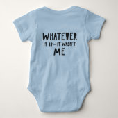 Funny Creative Text 'It was war nicht ich' Blue Bo Baby Strampler (Rückseite)