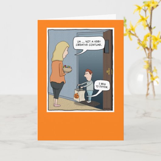 Funny Creative Trick oder Treat Costume Halloween Karte (Gelbe Blume)