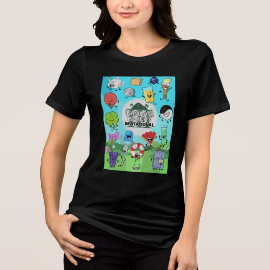 Funny Creator Ink Inanimate Insanity Poster Gesche Tri-Blend Shirt (Vorderseite)