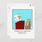 Funny "Credit Score Heaven" Postcard Postkarte (Vorne/Hinten)
