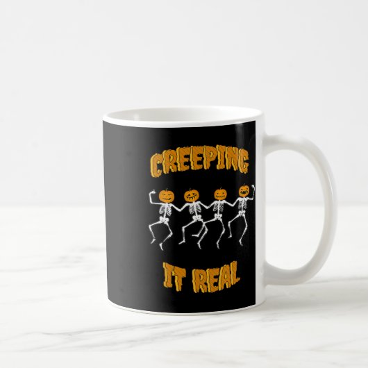 Funny Creeping It Real Skeleton Halloween Jack'o L Kaffeetasse (Rechts)