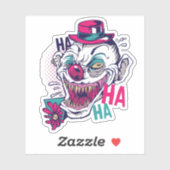 Funny Creepy Clown Laughing Horror Teen Graphics Aufkleber (Blatt)