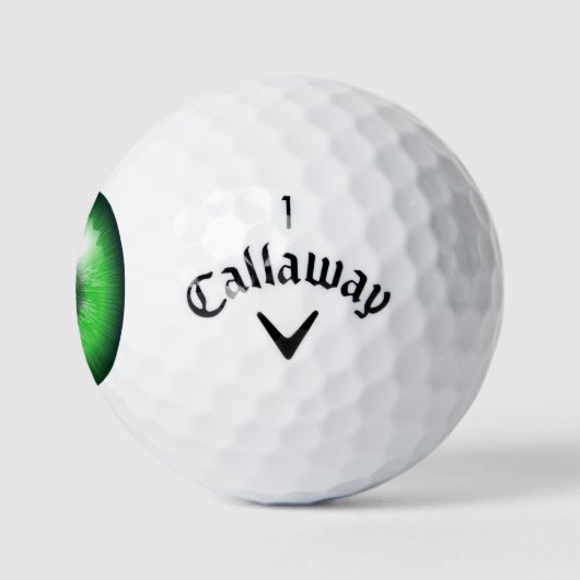 Funny Creepy Green Iris Eyeball Golfball (Logo)