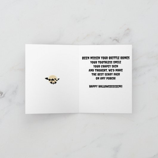 Funny Creepy Halloween Greetings Karte (Innenseite)