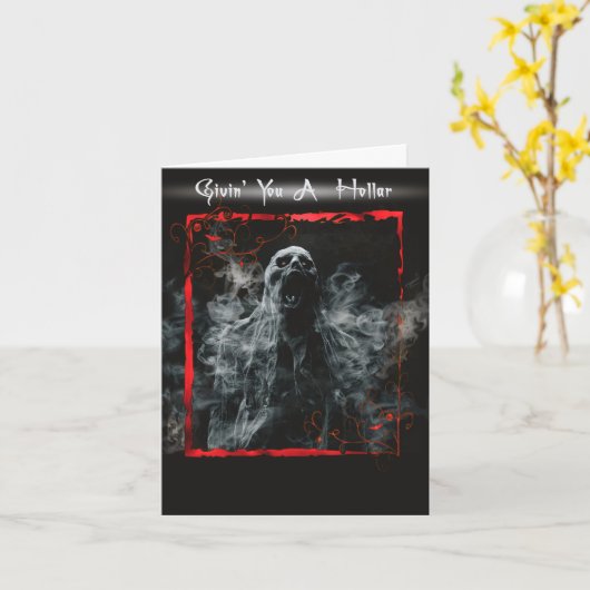 Funny Creepy Halloween Greetings Karte (Gelbe Blume)