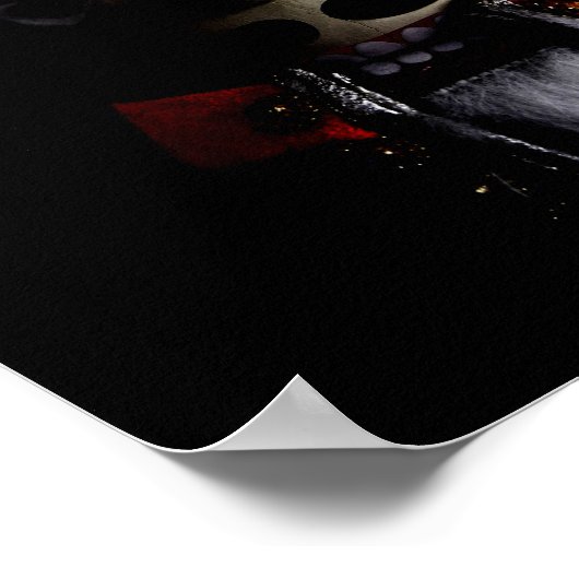 Funny Creepy Nutcracker Portrait Poster (Ecke)