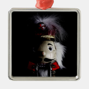 Funny Creepy Nutcracker Silbernes Ornament