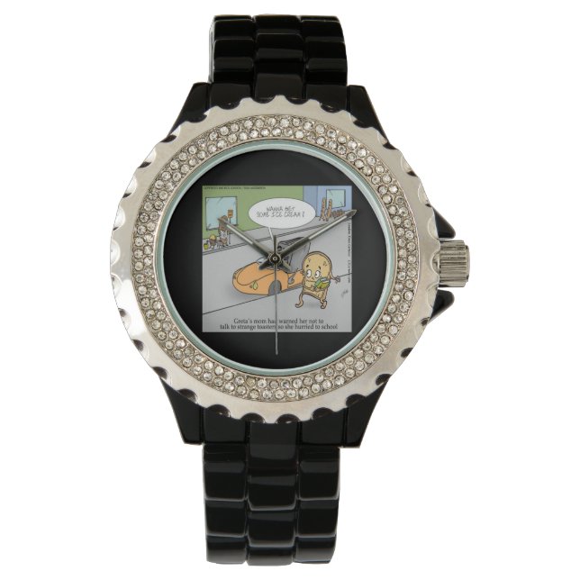 Funny Creepy Toaster Watch Armbanduhr (Vorderseite)