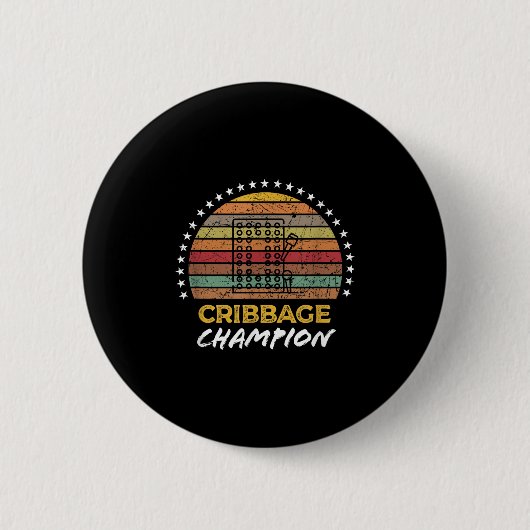 Funny Cribage Champion, Gewinner des Brettspielkur Button (Vorderseite)
