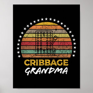Funny Cribage Oma Board Spiel Zitat Grafik Poster