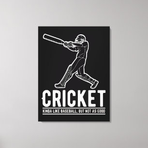 Funny Cricket Baseball Sportangebot Leinwanddruck