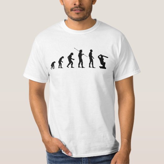Funny Cricket Batter Evolution Man Sports Bv T-Shirt (Vorderseite)