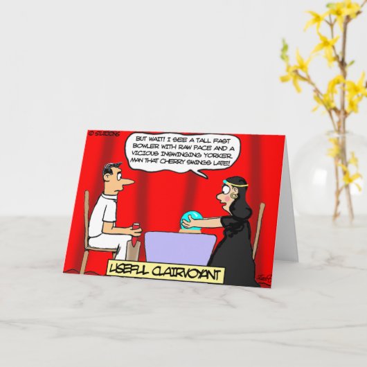 Funny Cricket Cartoon Karte (Gelbe Blume)