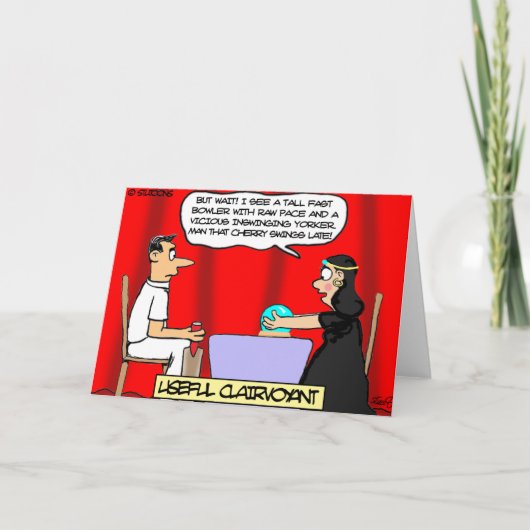 Funny Cricket Cartoon Karte (Vorderseite)