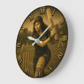 Funny Cricket Mona Lisa Batsman Gift Große Wanduhr (Winkel)