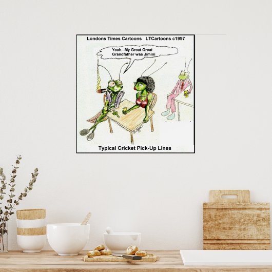 Funny Cricket Pick-Up Line Poster (Küche)