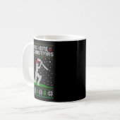 Funny Cricket Player Driving Home For Christmas Sw Kaffeetasse (Vorderseite Links)