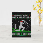 Funny Cricket Player Driving Home For Christmas Sw Karte (Gelbe Blume)